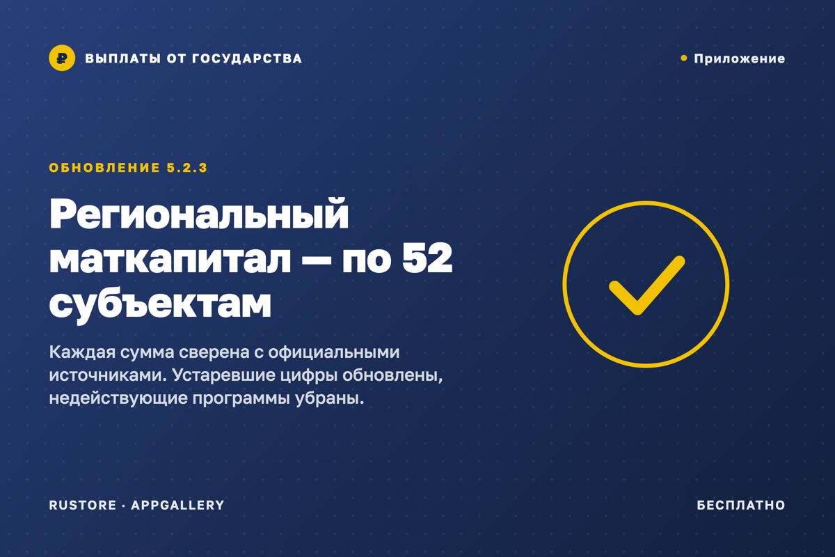 Обновление приложения 5.2.3: региональный маткапитал по 52 субъектам