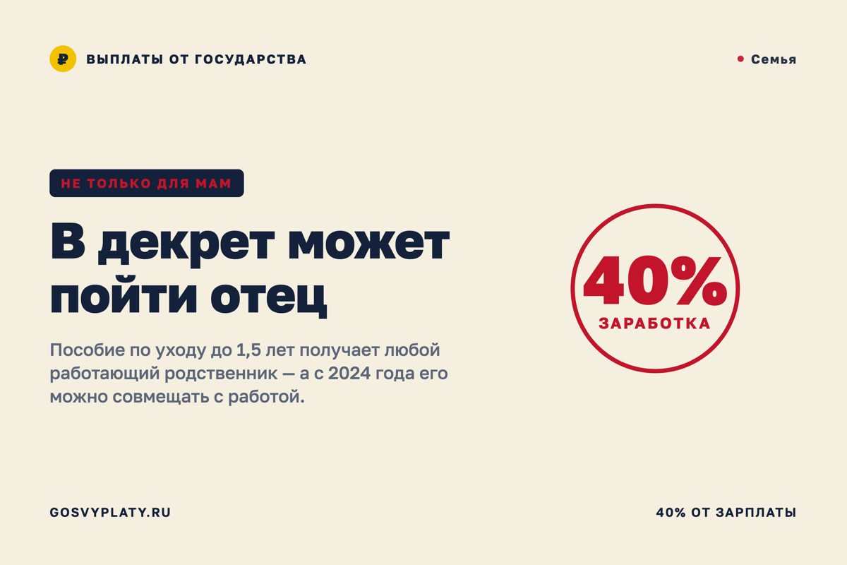 Пособие по уходу за ребёнком: его может получать отец, бабушка или дедушка