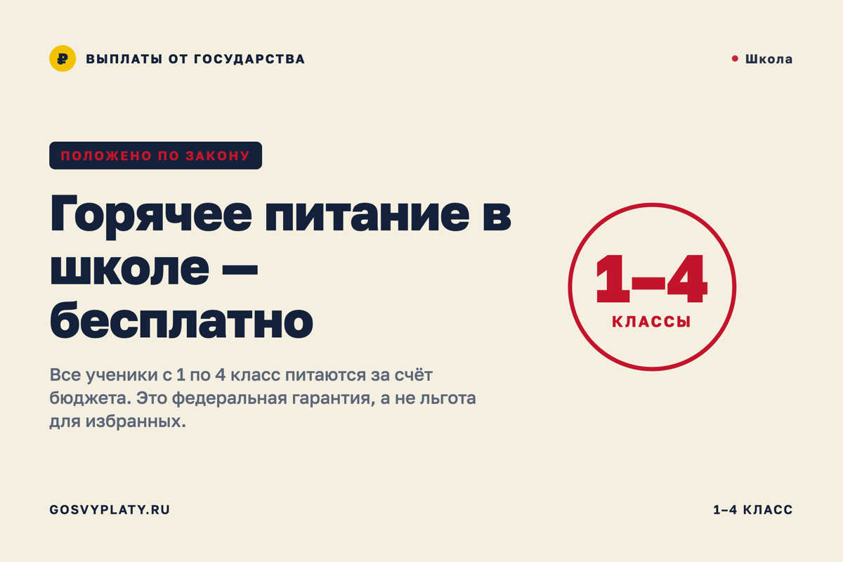 Бесплатное питание в школе: что положено всем, а что — по заявлению