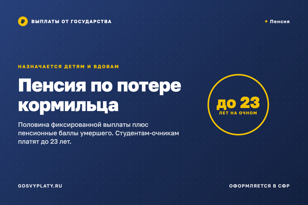 Пенсия по потере кормильца: кому положена и как считается
