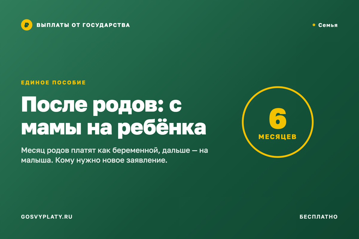 Единое пособие после родов: как оно переходит с мамы на ребёнка