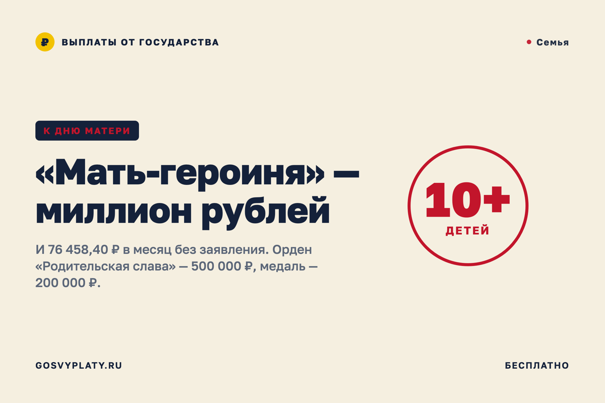 К Дню матери: что дают звание «Мать-героиня» и орден «Родительская слава»