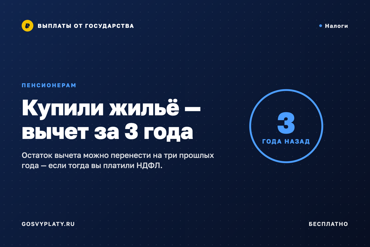 Пенсионер купил жильё: налог можно вернуть за три прошлых года