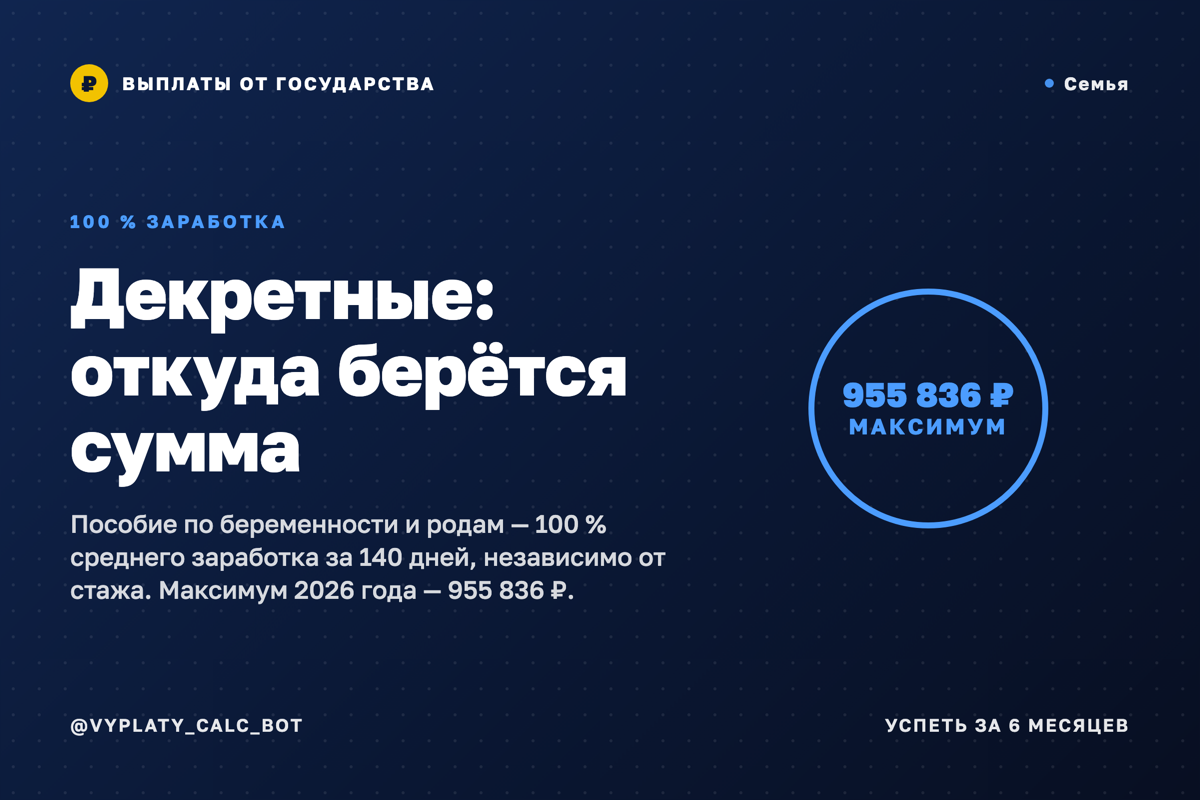 Декретные: откуда берётся сумма