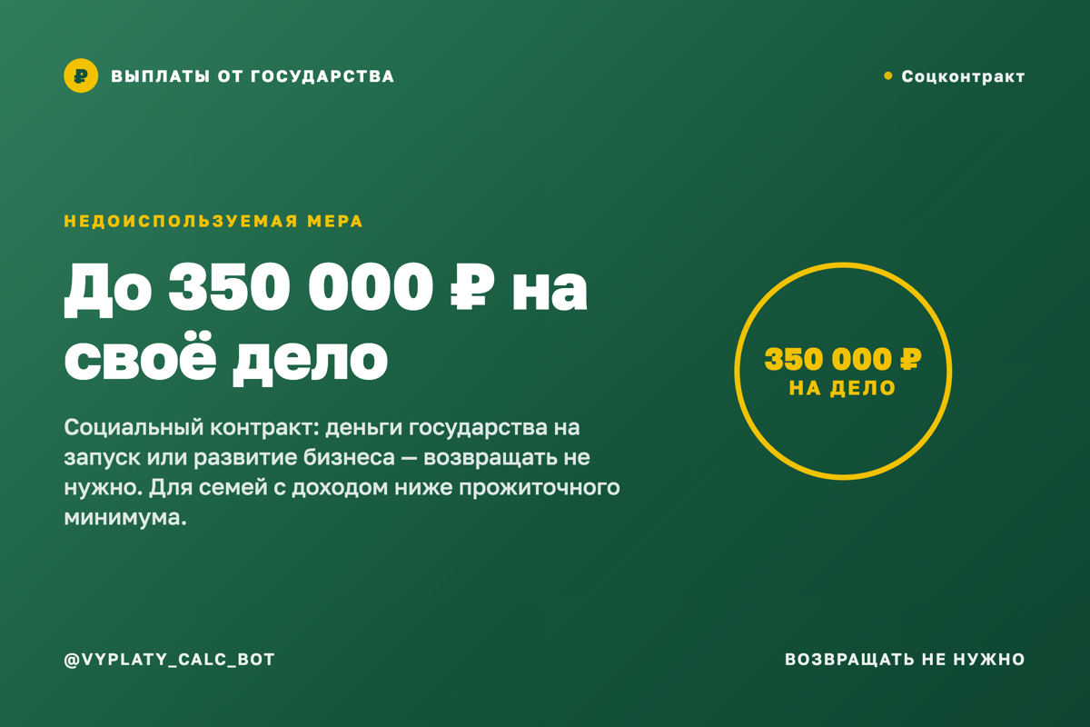 До 350 000 ₽ от государства на своё дело. Безвозмездно