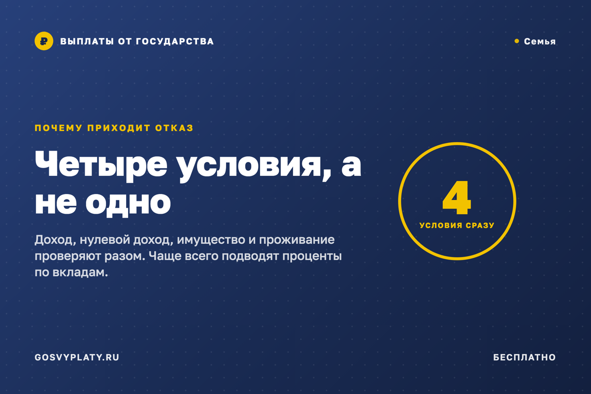 Единое пособие: отказывают не только за доход. Вот весь список причин